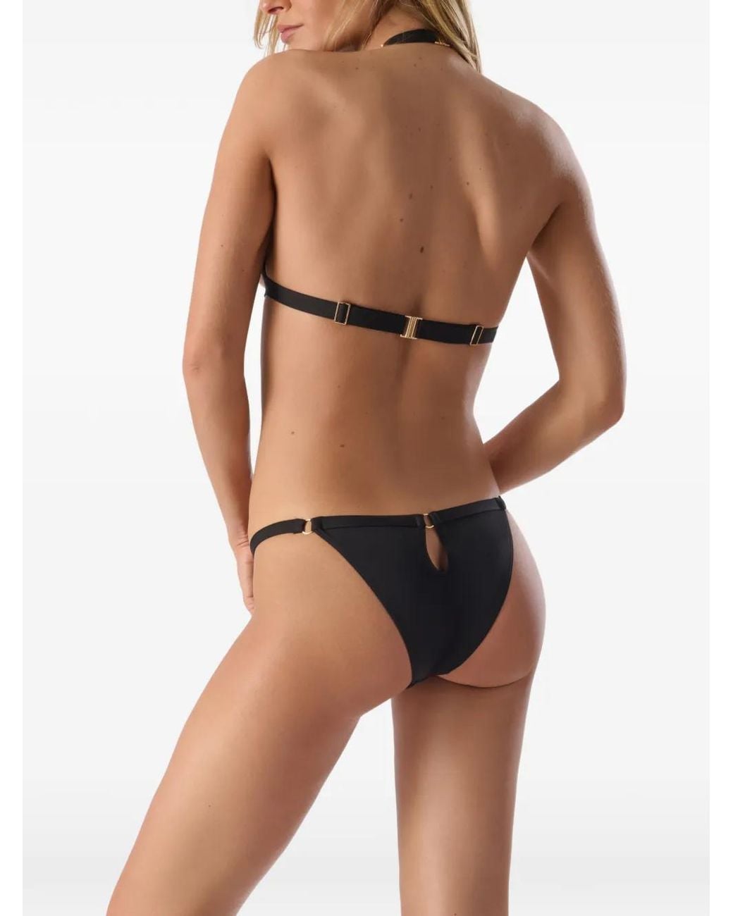 Top De Bikini Fatale Con Diseño Abierto Maison Close de color Black