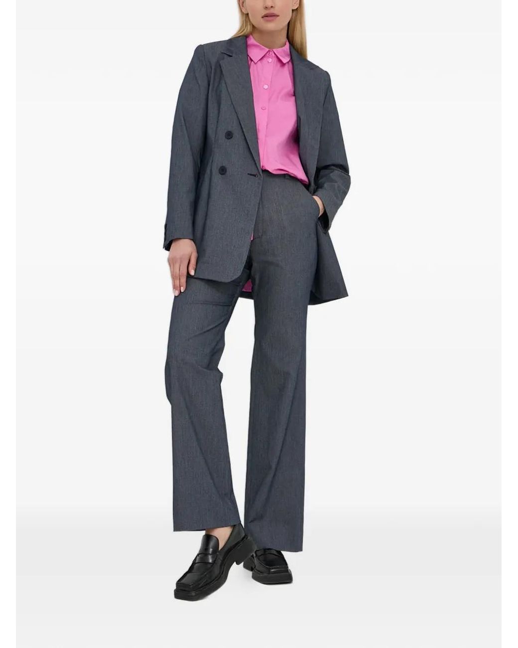 Gestuz Gray Double-Breasted Blazer