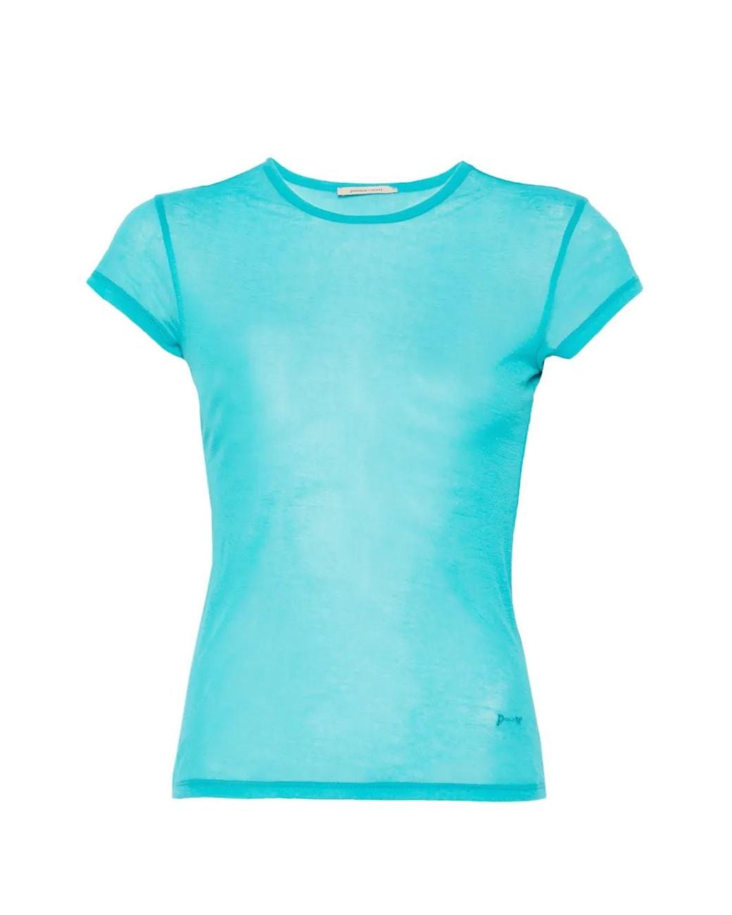 Paloma Wool Blue Oma Semi-Sheer Short-Sleeve T-Shirt