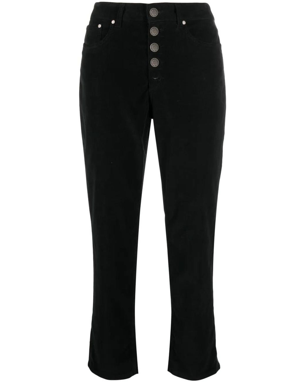 Dondup Black Koons Button-Fly Cropped Trousers