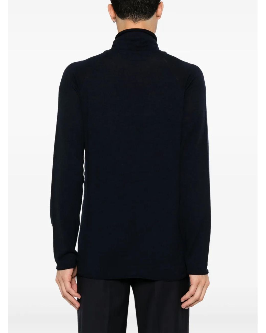 Roberto Collina Blue High-Neck Sweater for men