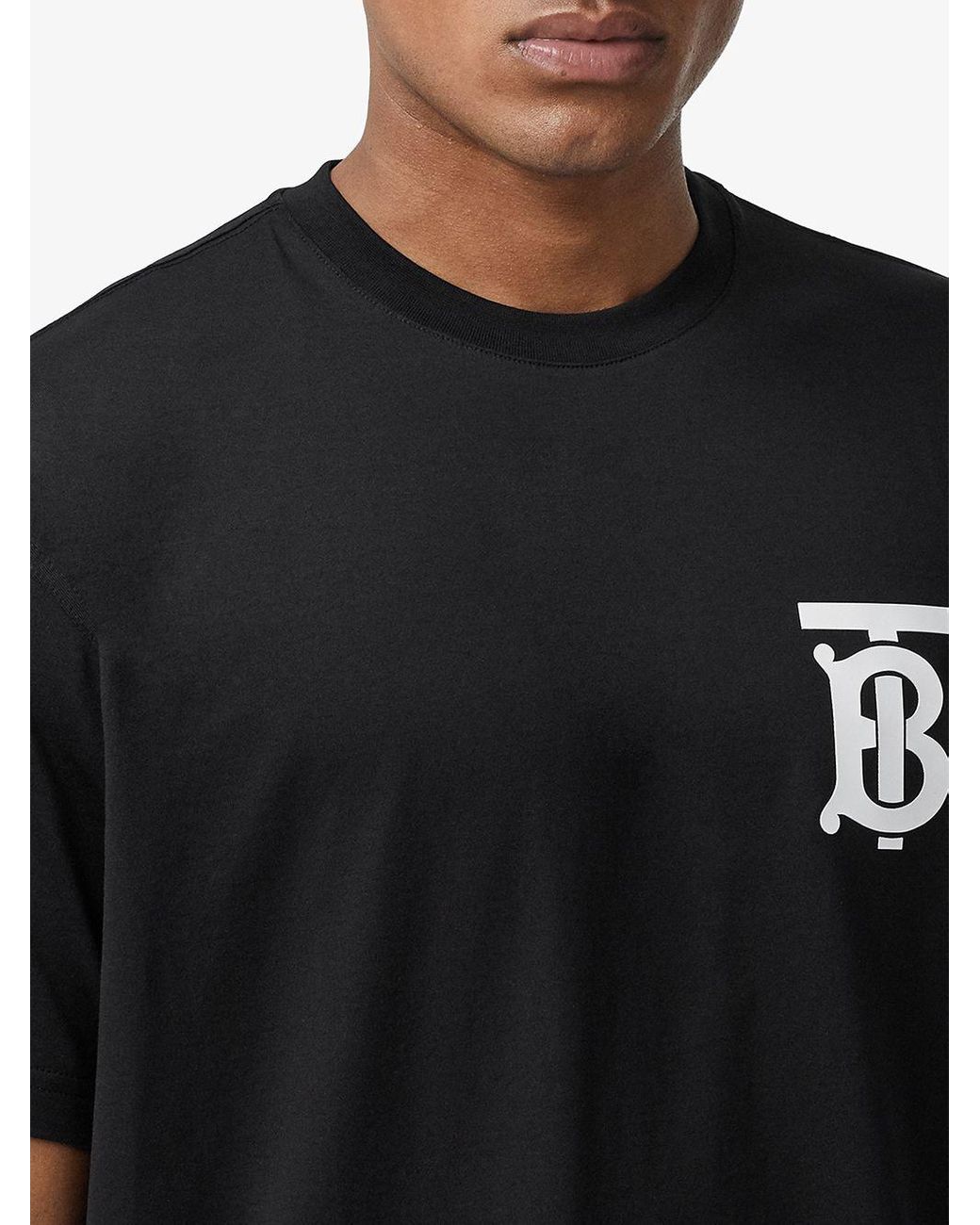 Burberry Oversized Motif T-shirt in Black for Men - Save 45% - Lyst