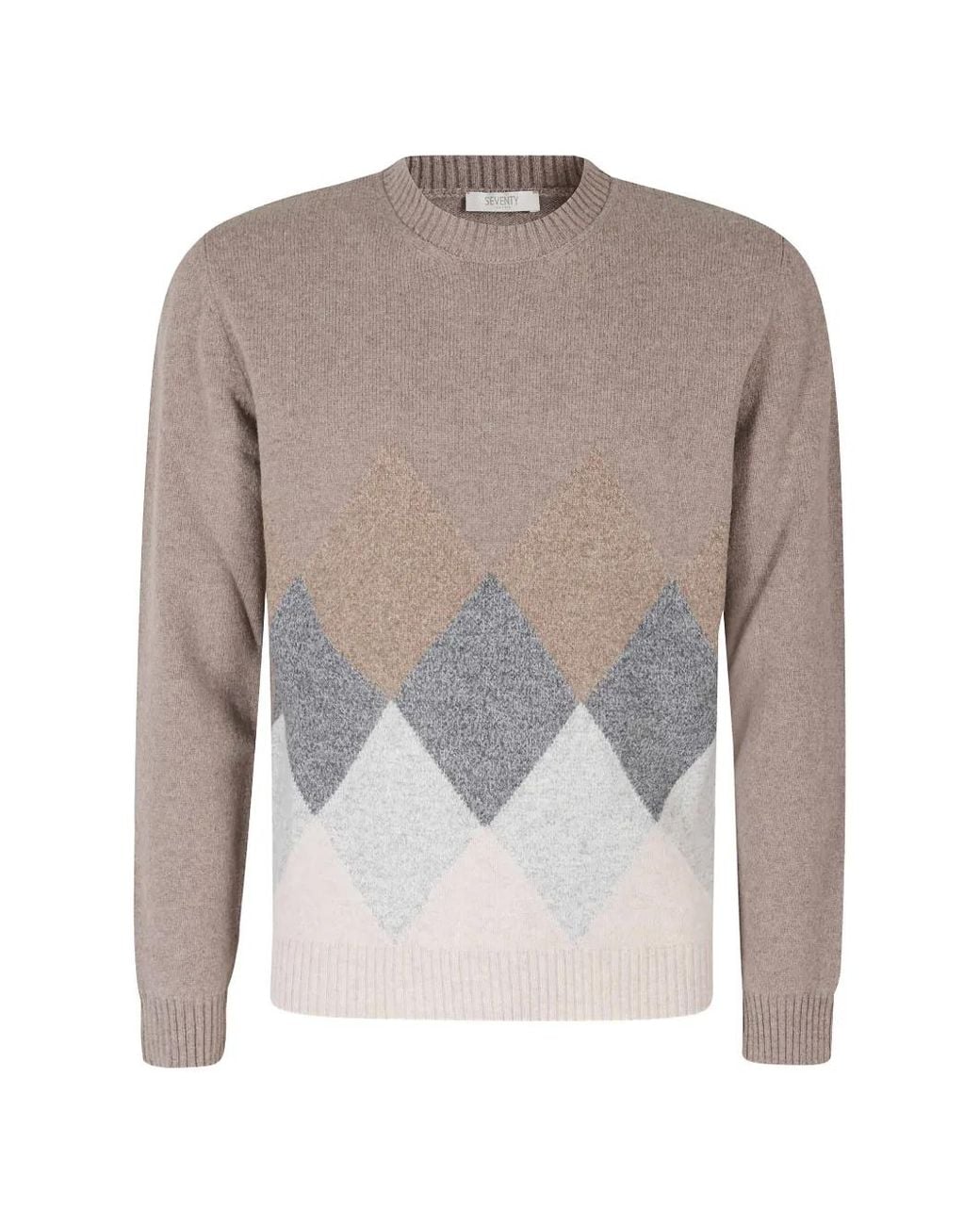 Seventy White Diamond-Pattern Sweater for men