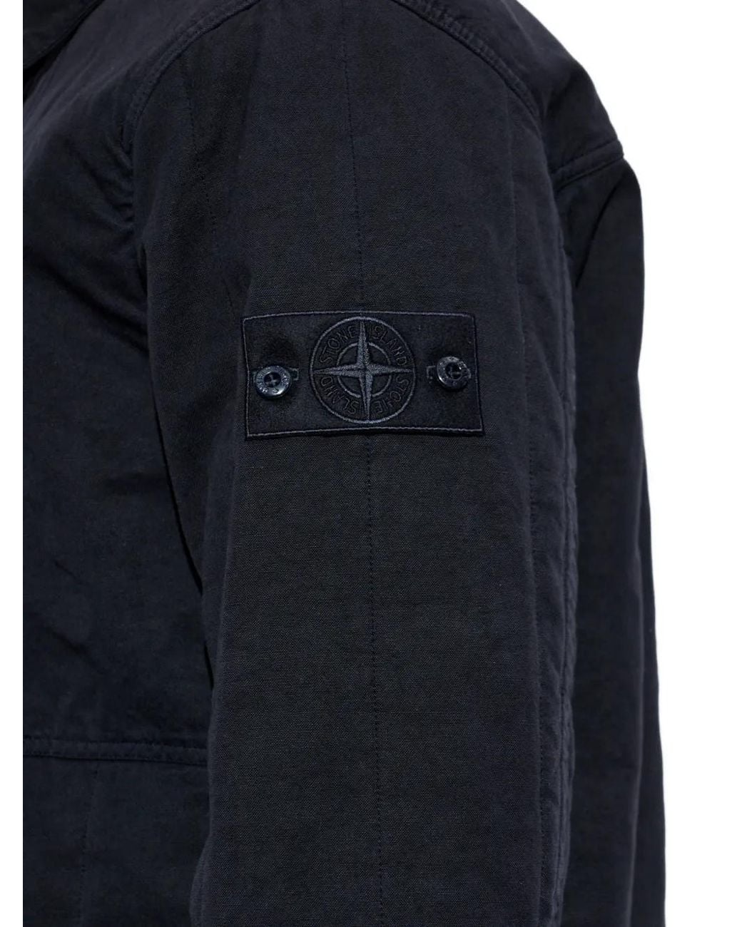 Stone Island Blue 4100038 Cotton Linen Quilted-Tc Ghost Jacket for men