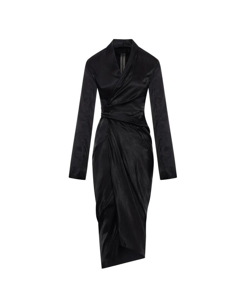 Rick Owens Black Draped-Tie Dress