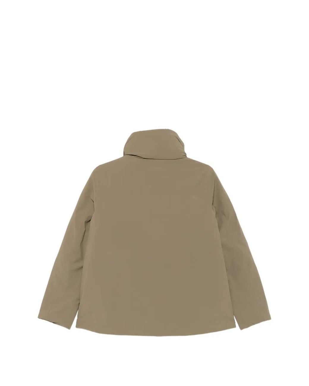 K-Way Natural Logo-Patch Funnel-Neck Jacket
