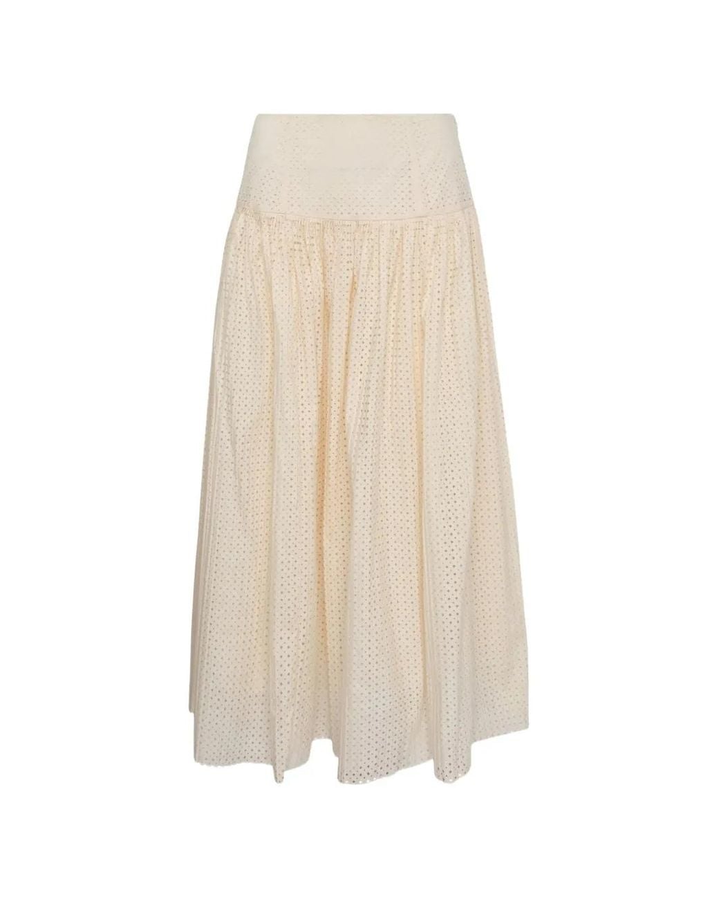 Ulla Johnson White Nalla A‐Line Broderie-Anglaise Skirt