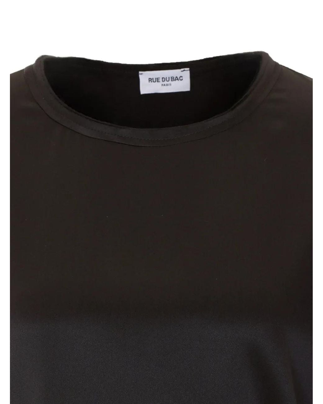 RUE DU BAC Black Crew-Neck Long-Sleeve Blouse