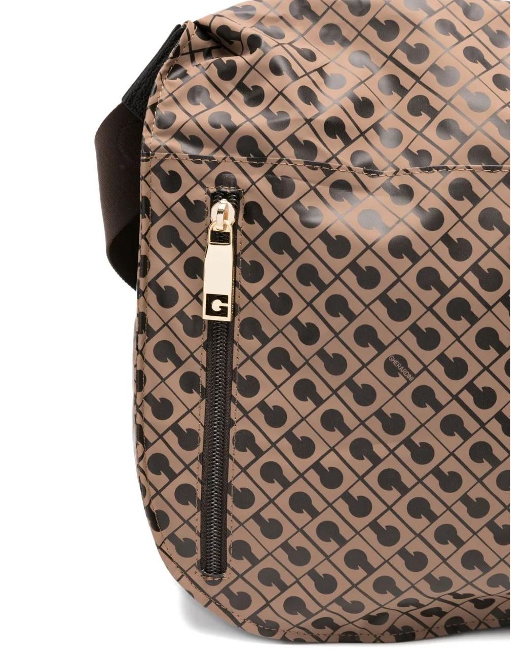 Gherardini Brown Schultertasche Mit Monogramm-Print