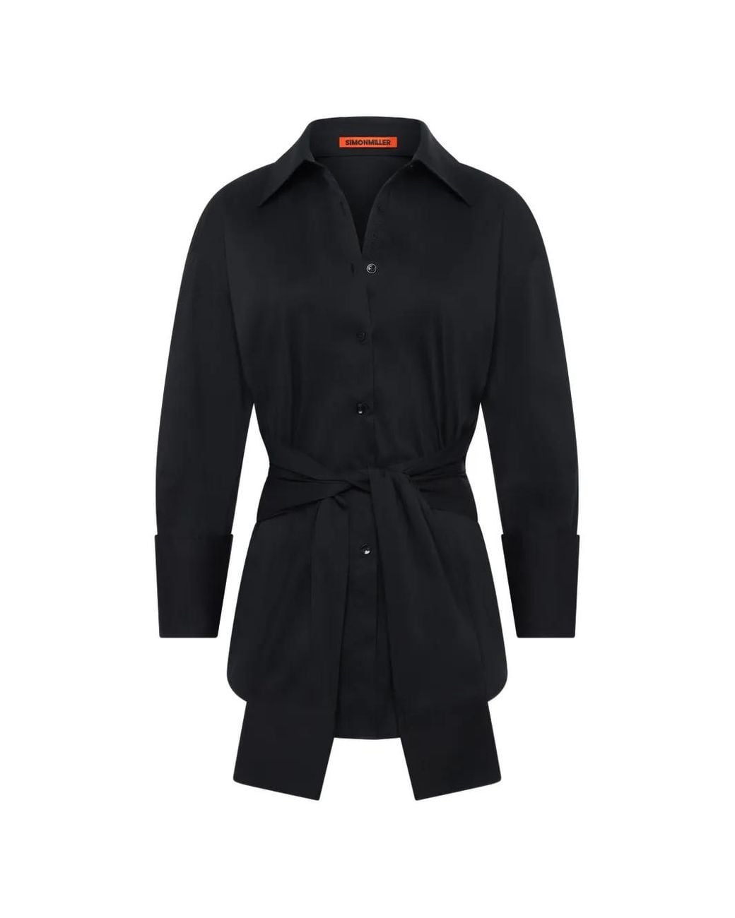 Simon Miller Blue Inna Poplin Tie-Waist Shirt
