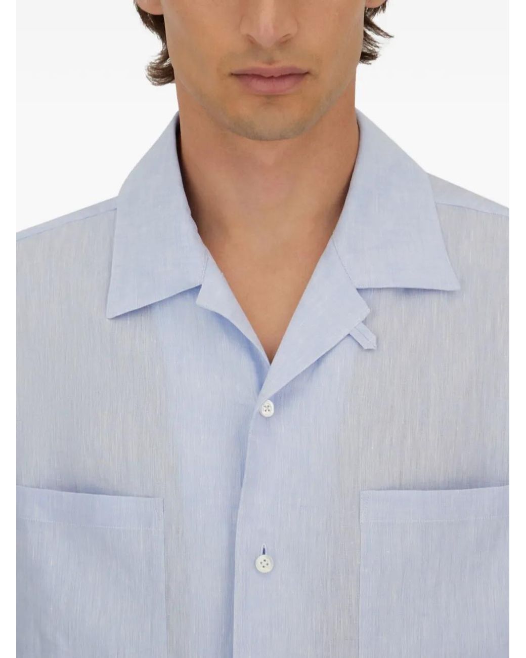 Herno Blue Chemise Ample À Poches Poitrine for men