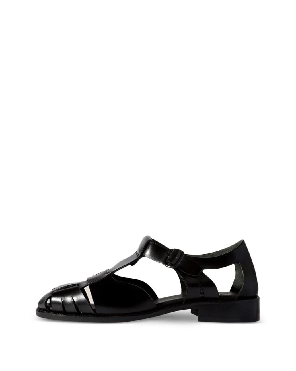 Hereu Black Pesca Round-Toe Fisherman Sandals for men