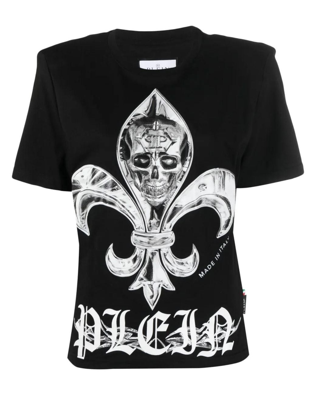 Philipp Plein Black Pure Fit Chrome Cotton T-Shirt