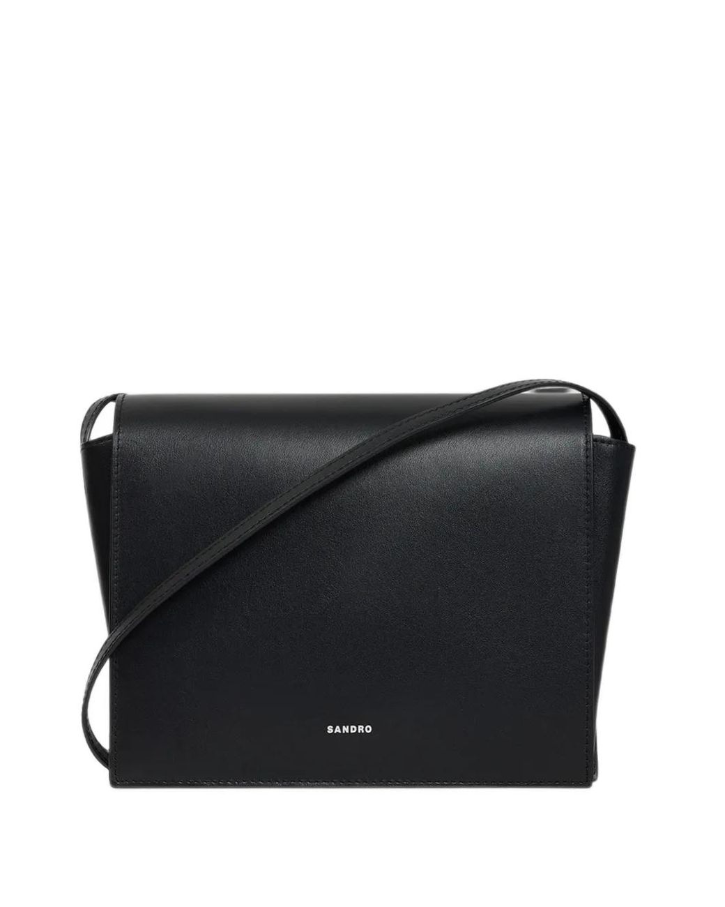 Sandro Black Small Leather Bag With Logo for men