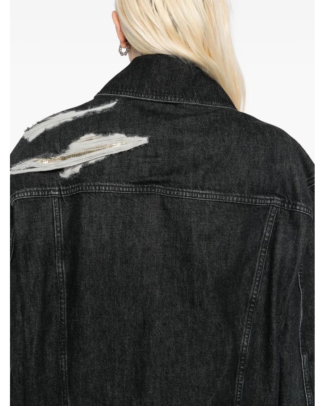 Versace Katoenen Spijkerjack in het Black