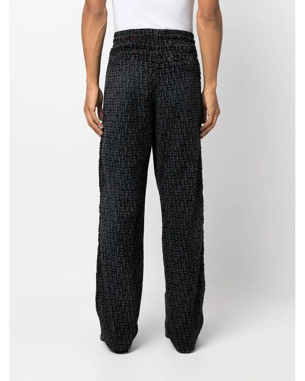 DIESEL Black D-Martians Denim Track Pants for men
