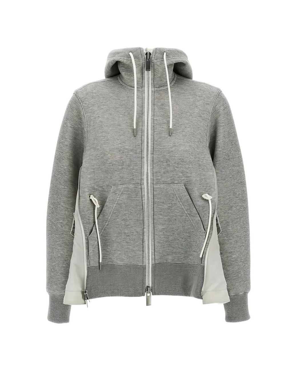 Sacai Gray Sponge Sweat Hybrid Hoodie for men
