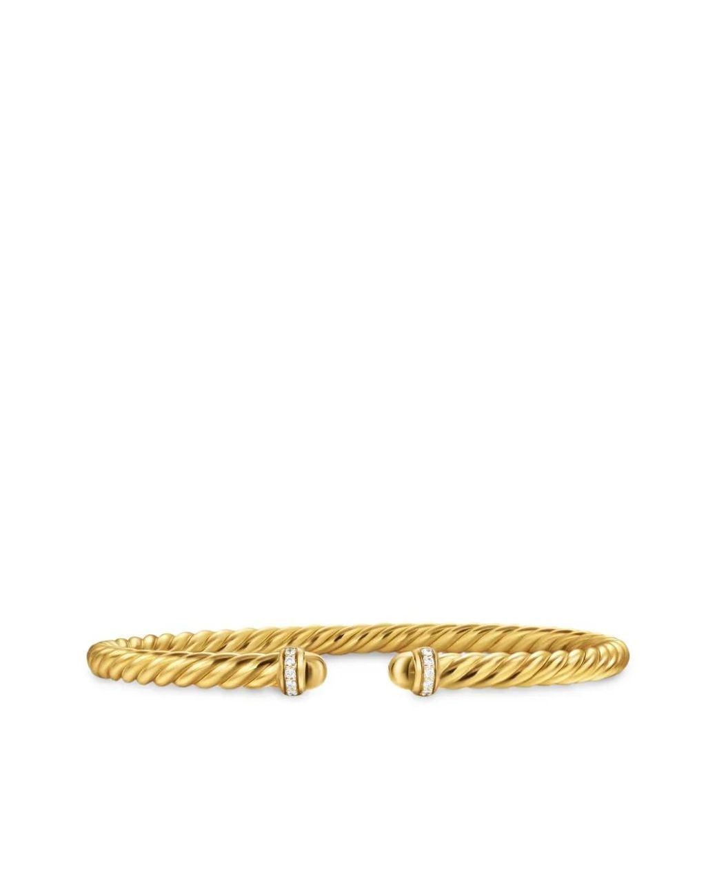 David Yurman Metallic 18Kt Cablespira Diamond Bracelet (4Mm)