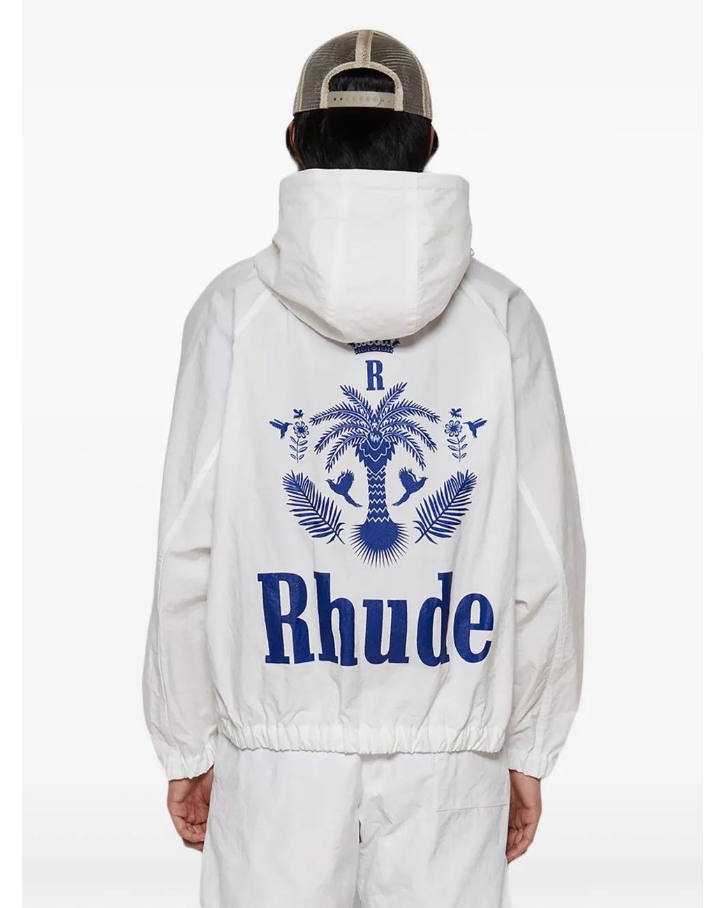 Rhude White Palm Track Jacket for men