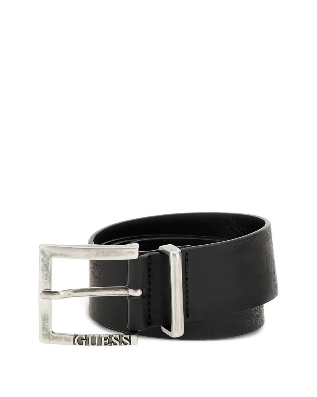 Guess Black Leather Belt for men