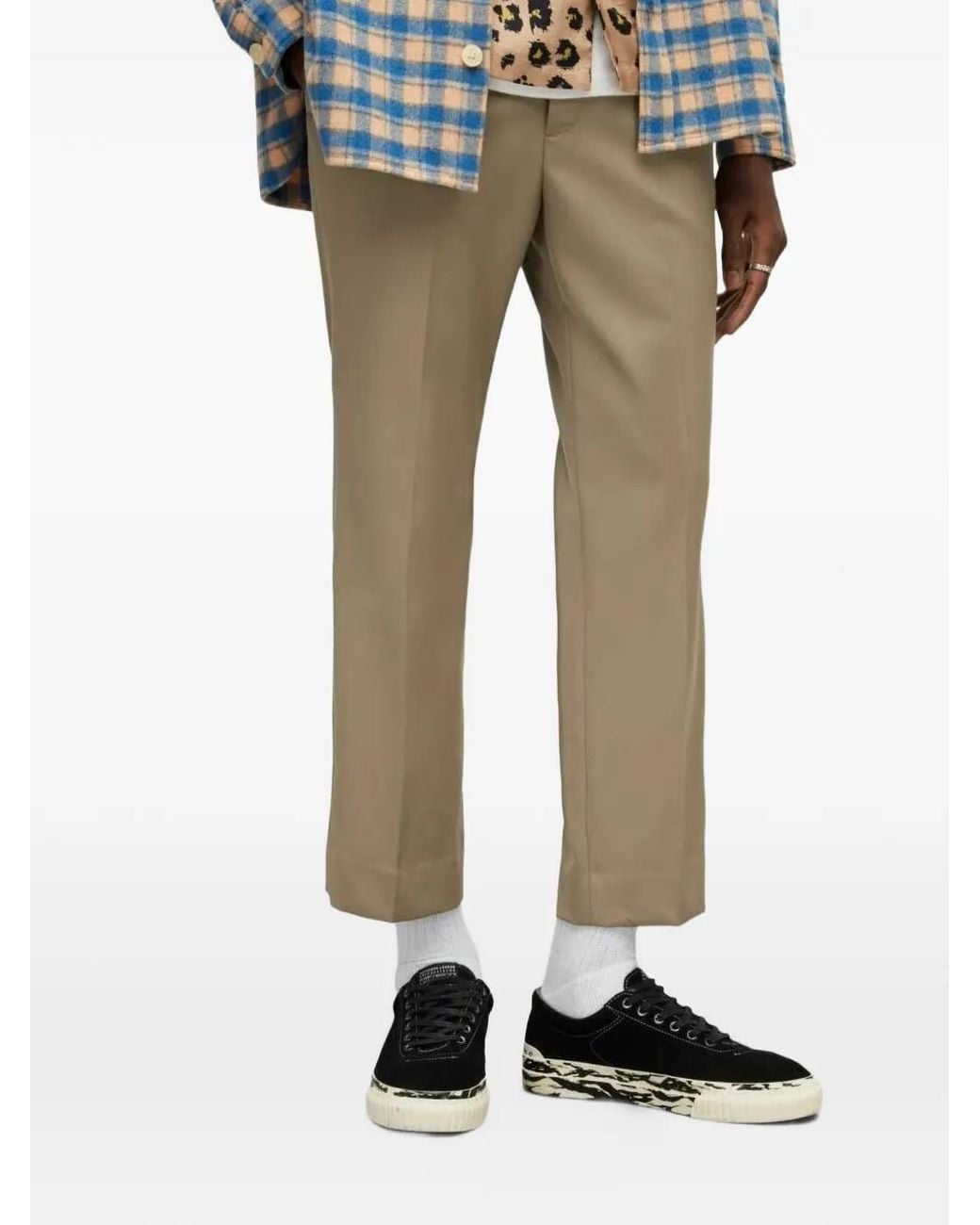 AllSaints Natural Buttoned Trousers for men