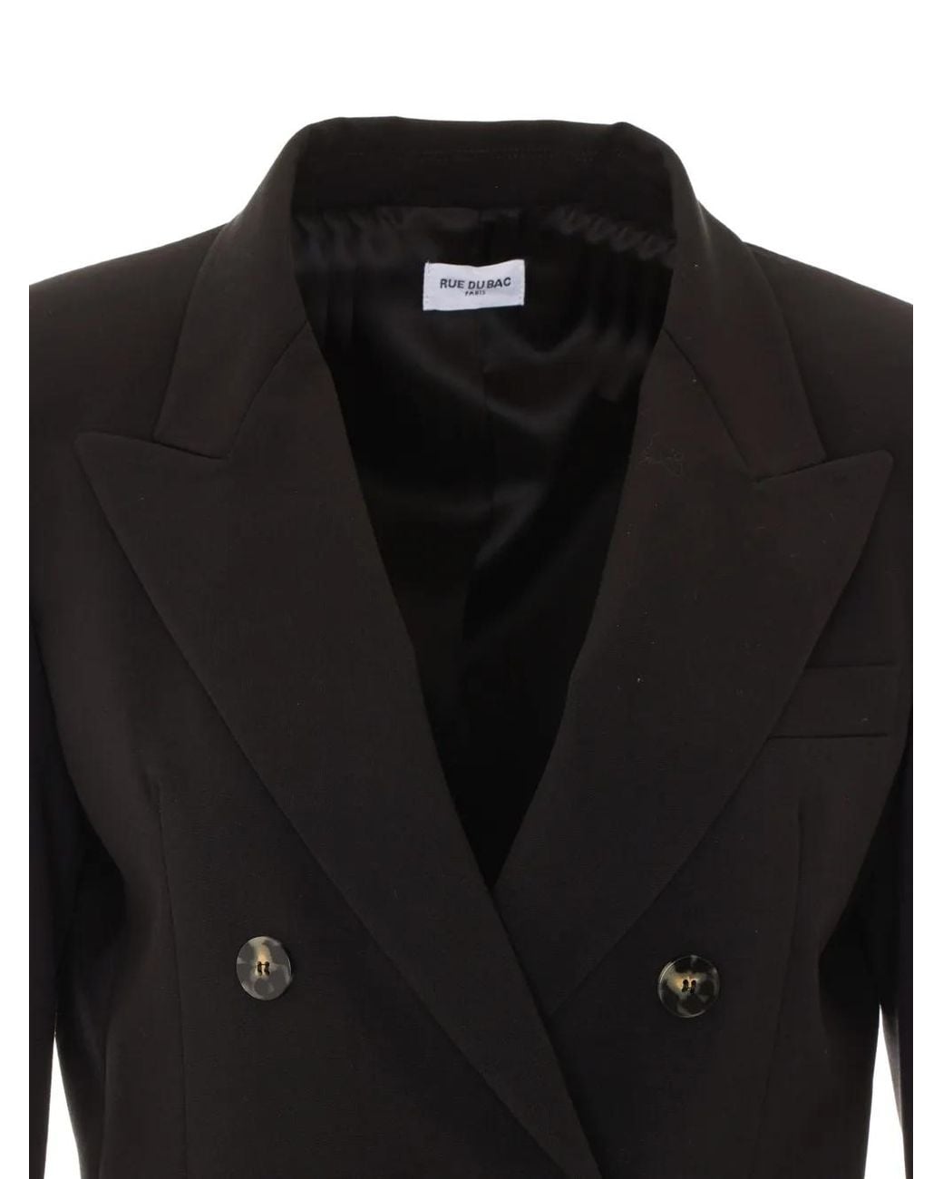 RUE DU BAC Black Double-Breasted Blazer
