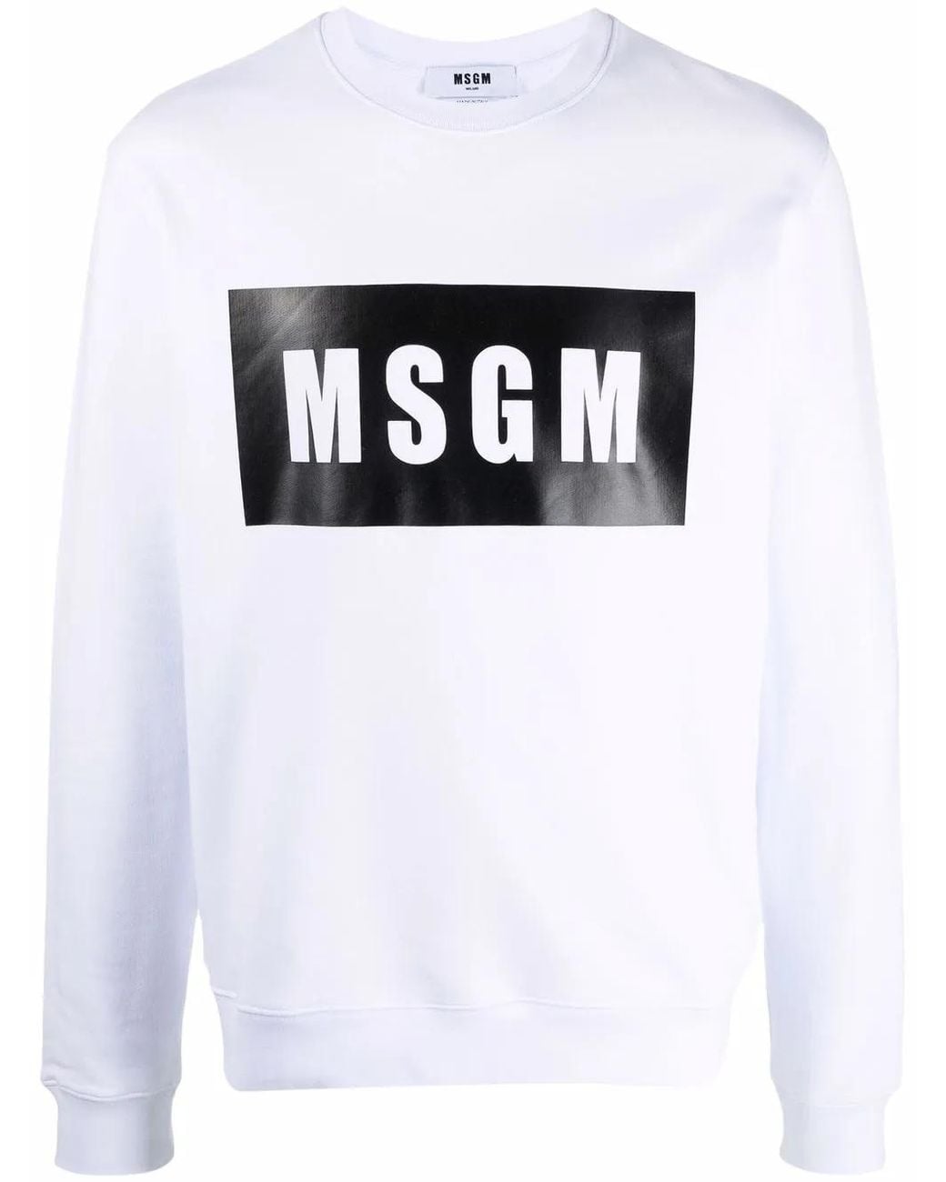 MSGM Black Logo-Print Cotton Sweatshirt for men