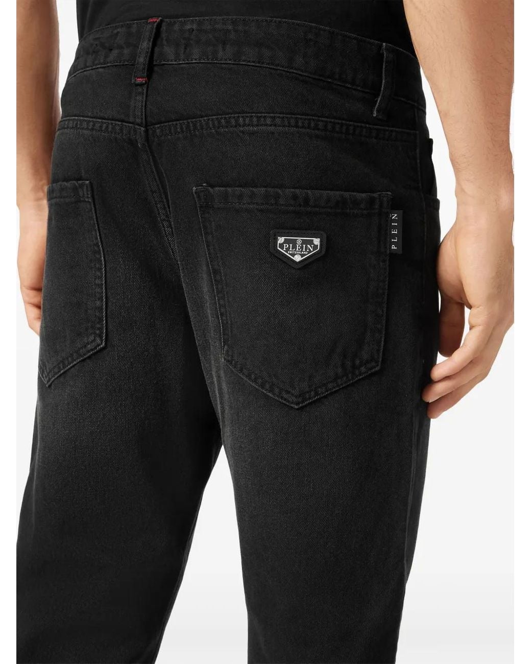 Philipp Plein Black Detroit Tapered-Leg Jeans for men