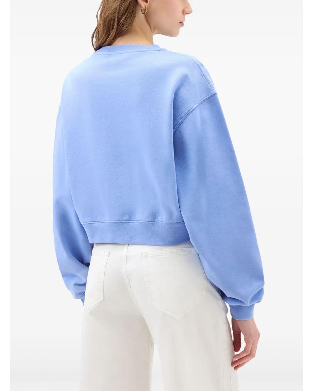 Woolrich Blue Logo-Embroidered Cotton Sweatshirt
