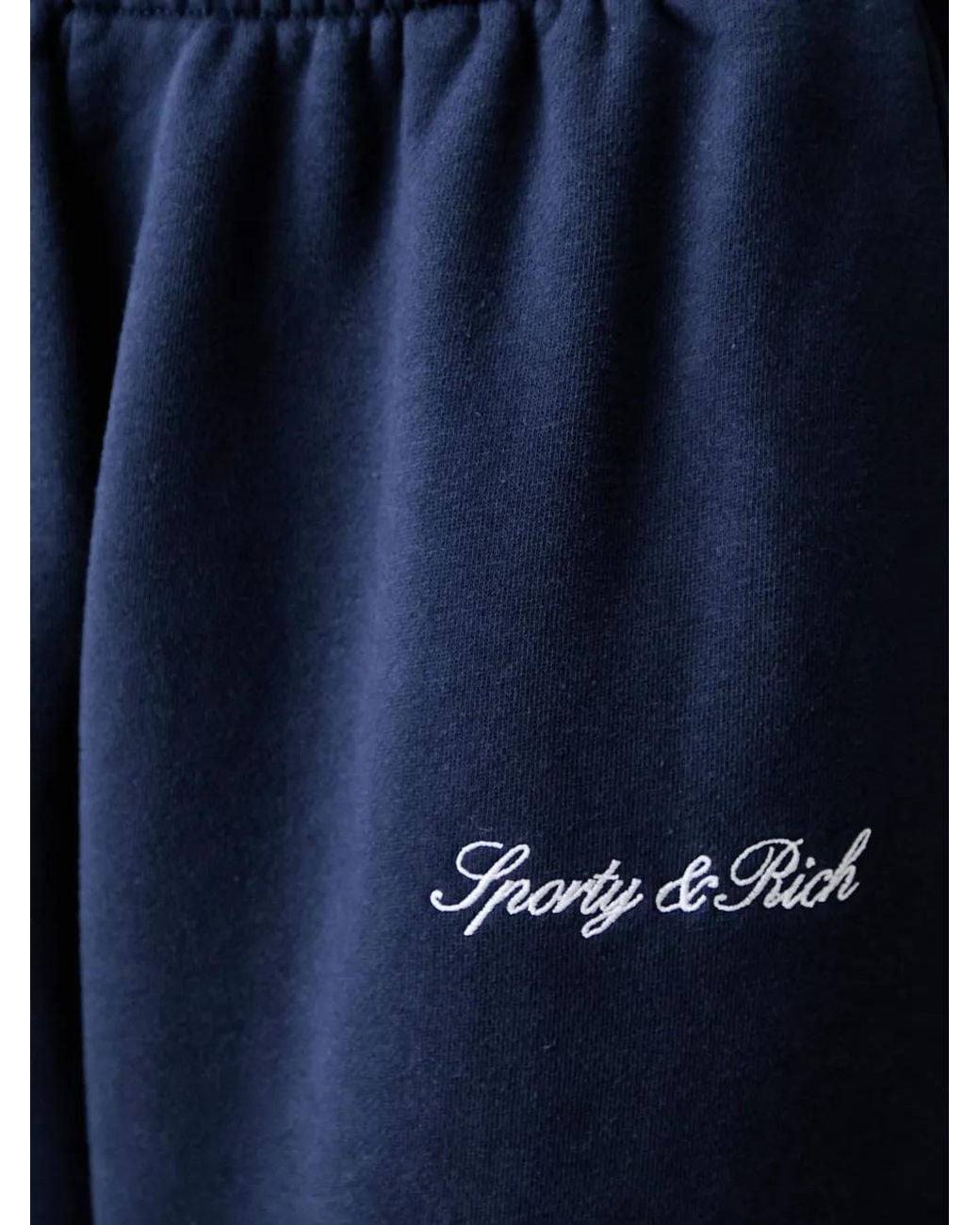Sporty & Rich Blue Logo-Embroidered Track Pants