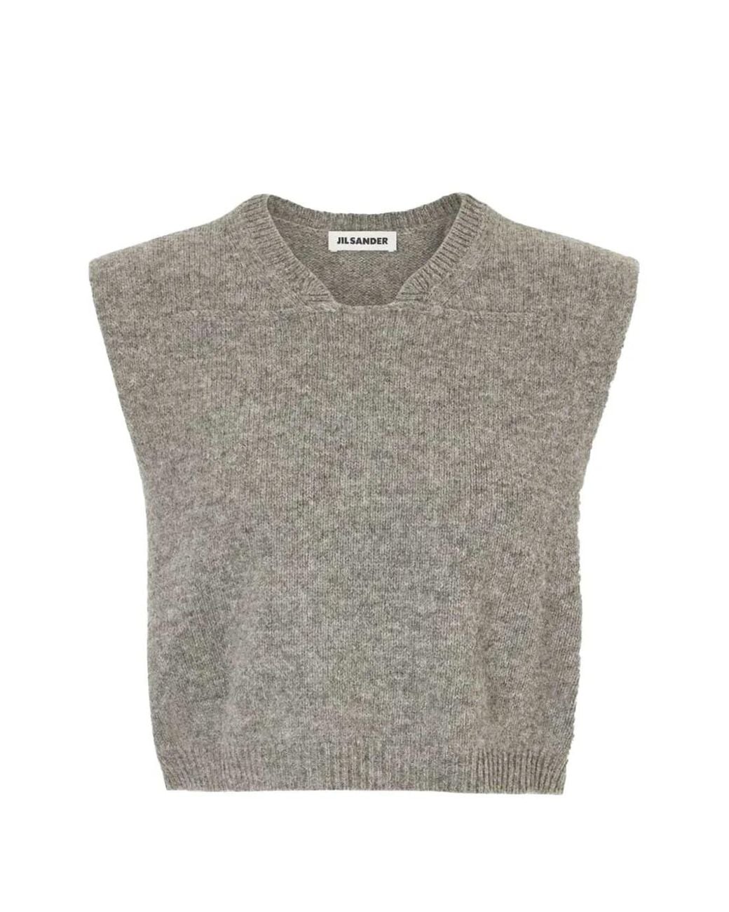 Jil Sander Gray Débardeur À Col V