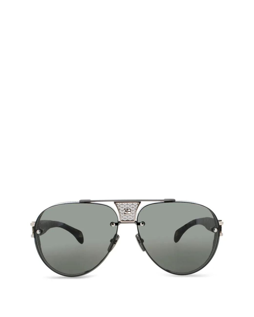 Bugatti Gray Lunettes De Vue Pilote À Plaque Logo for men