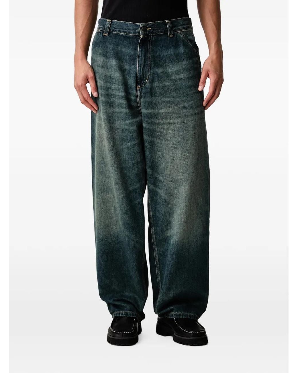 Carhartt Green Og Single Knee Faded Carpenter Jeans for men