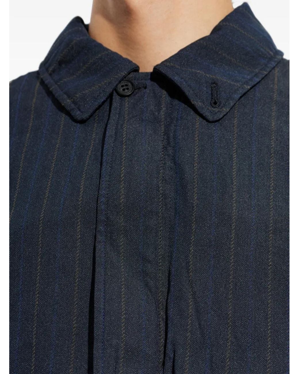 Comme des Garçons Blue Pinstripe-Pattern Jacket for men