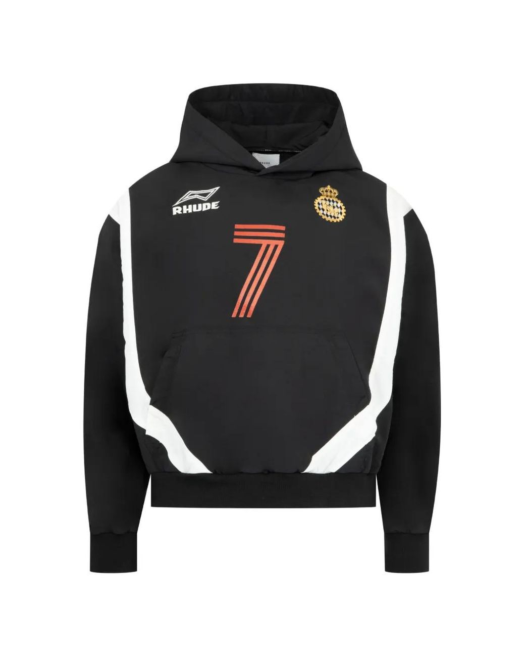 Rhude Black Lago Soccer Hoodie for men