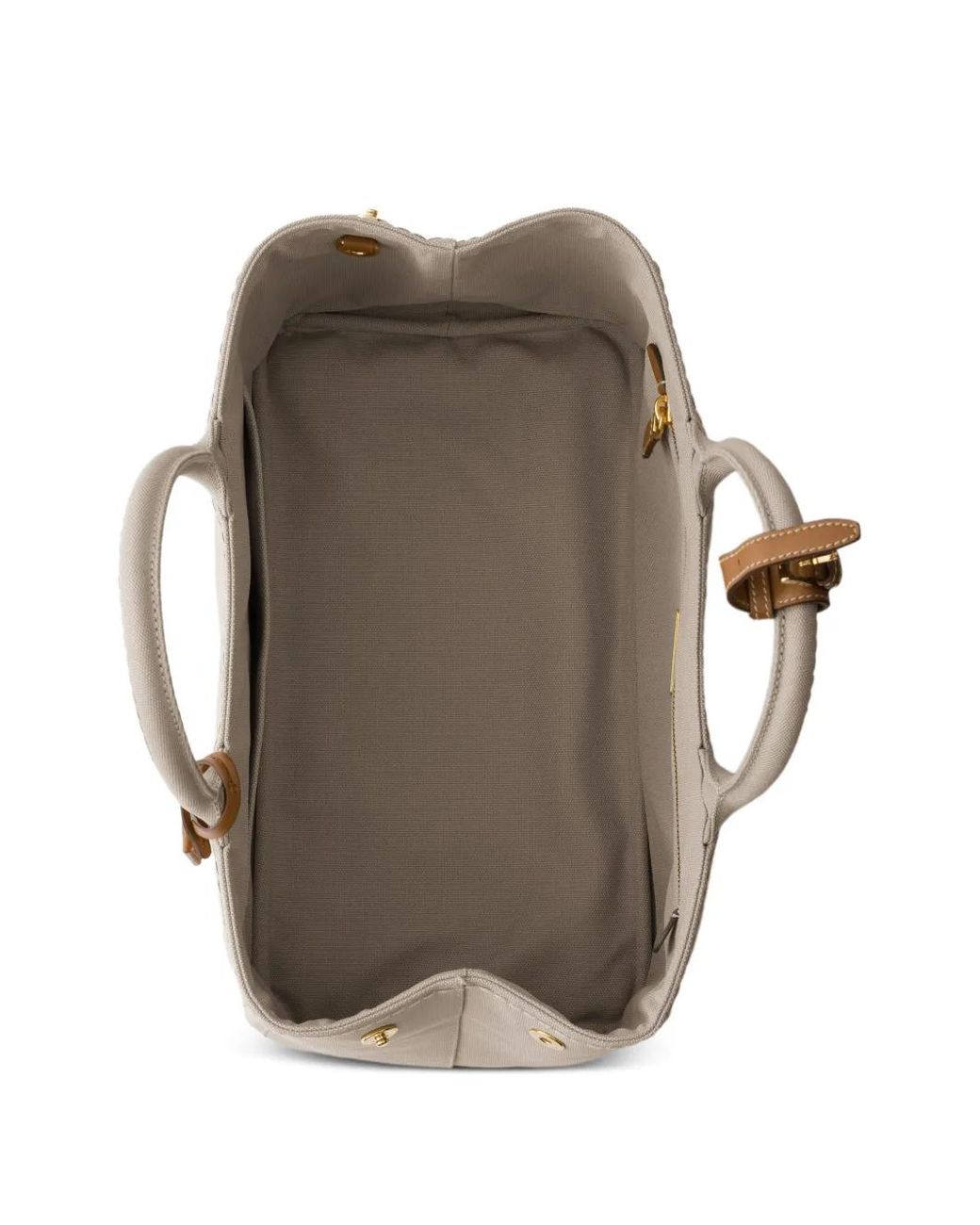 Prada Natural Jardinière Large Cotton Canvas Handbag