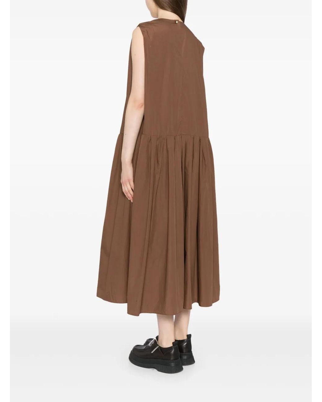 JNBY Brown A-Type Sleeveless Dress