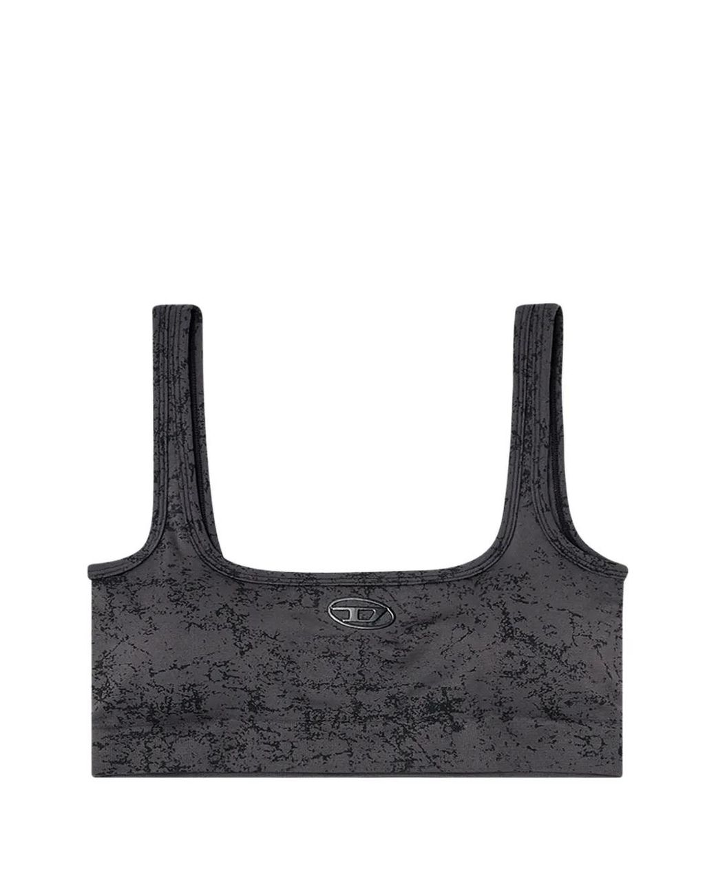 DIESEL Black Printed Seamless Sports Bra