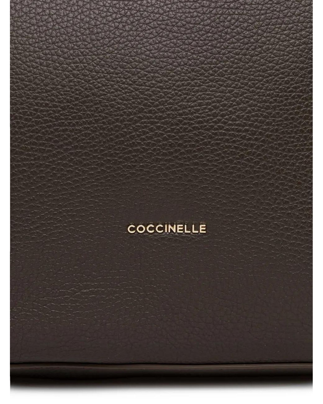Coccinelle Brown Nory Grained-Leather Tote Bag