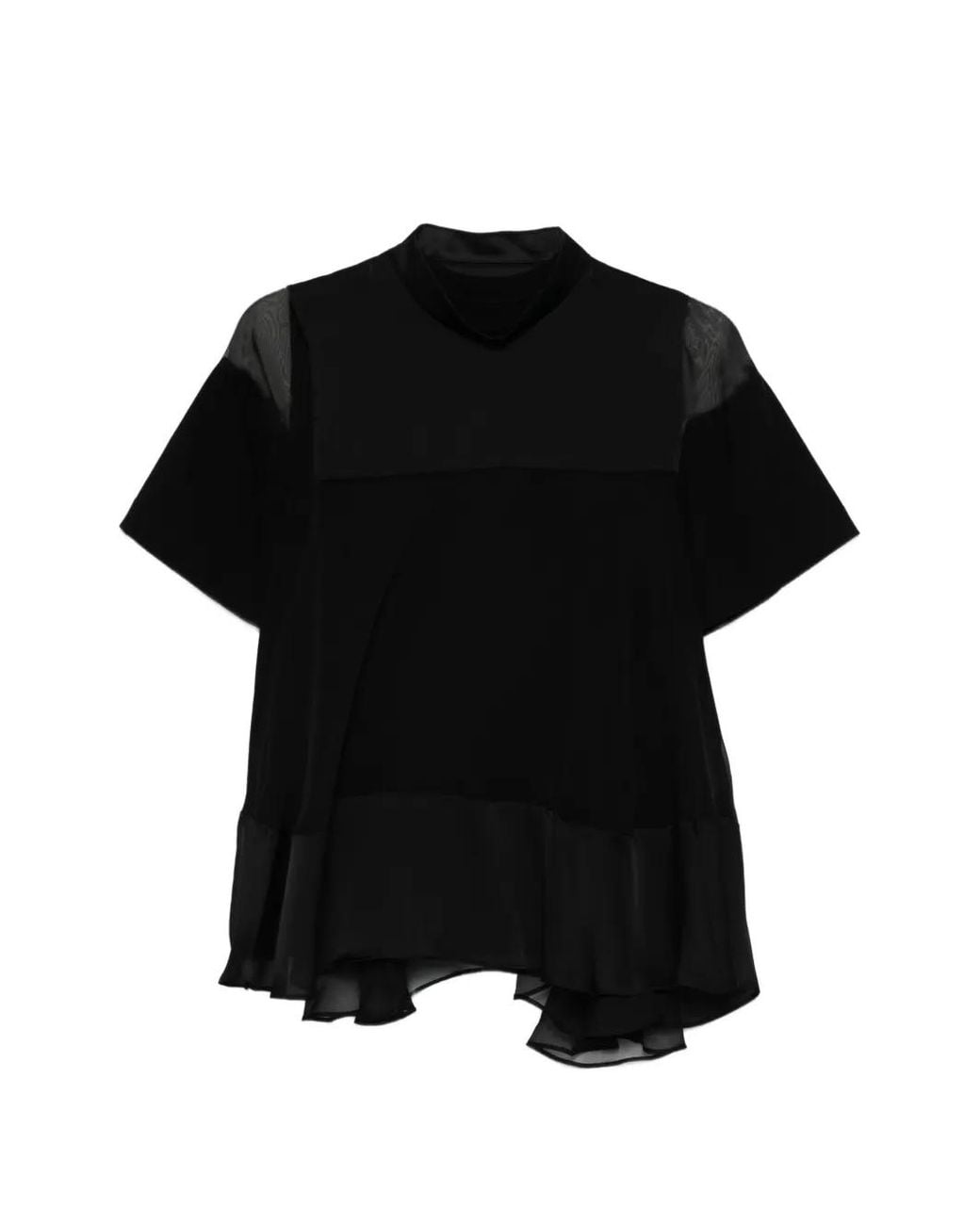 Sacai Black Layered-Design Blouse