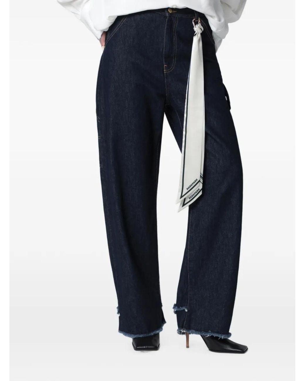 DARKPARK Blue Lisa Scarf-Adorned Jeans