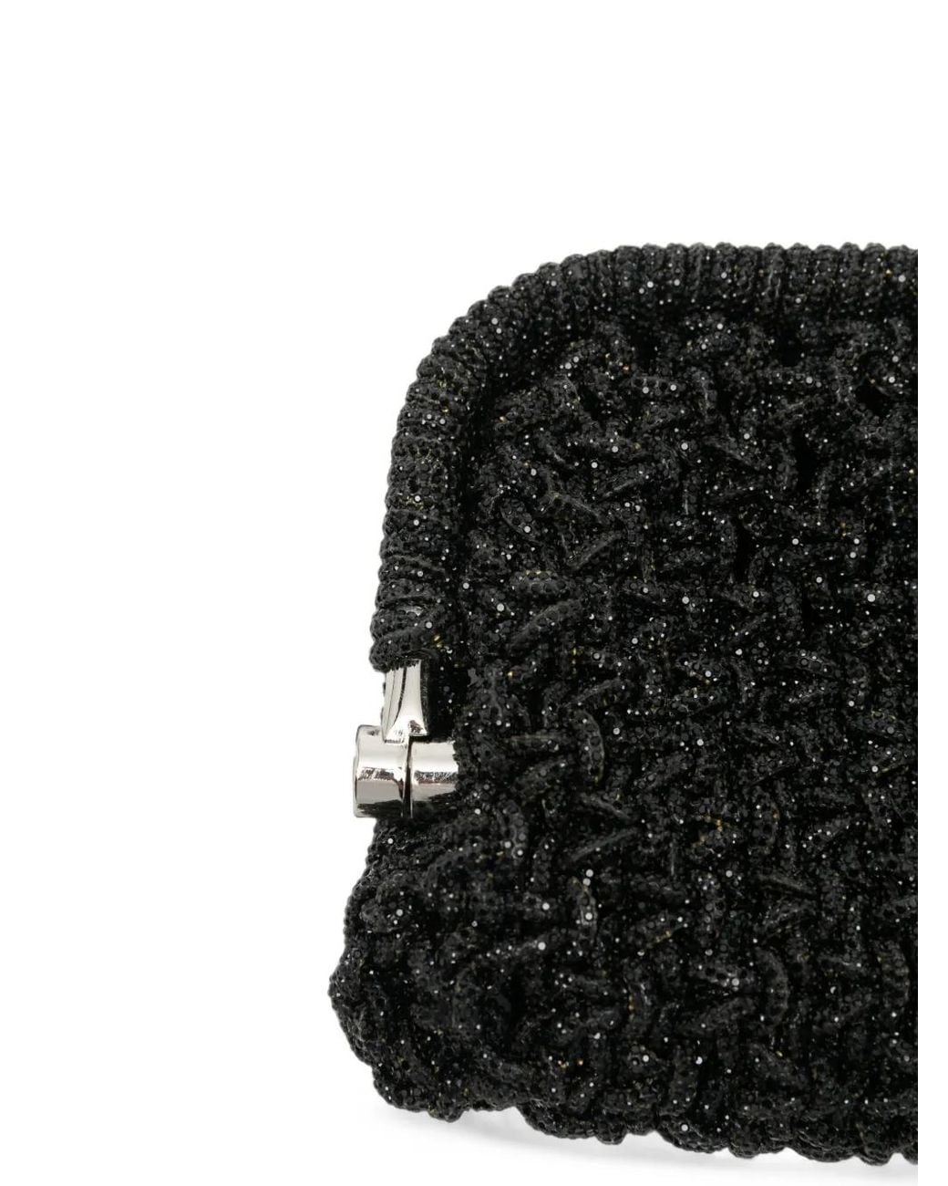Twentyfourhaitch Black Kaira Clutch Bag
