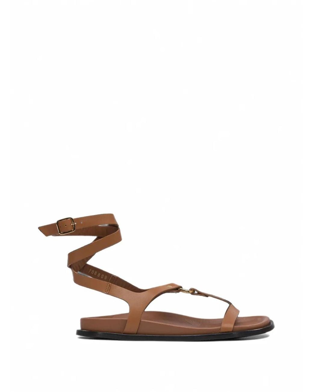 Alohas White Buckled Leather Sandals