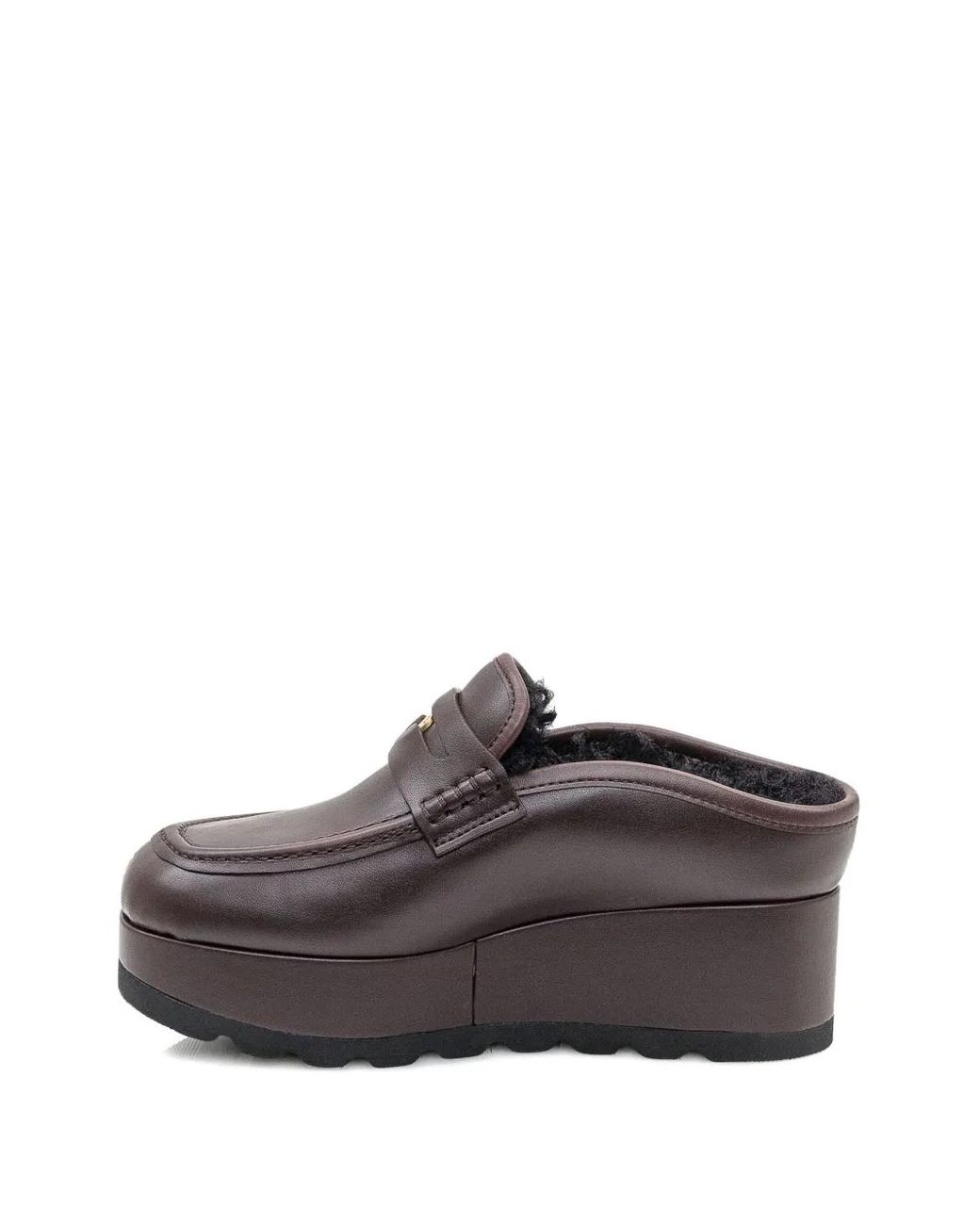 Stella McCartney Brown Elyse Alter Mat Platform Mules