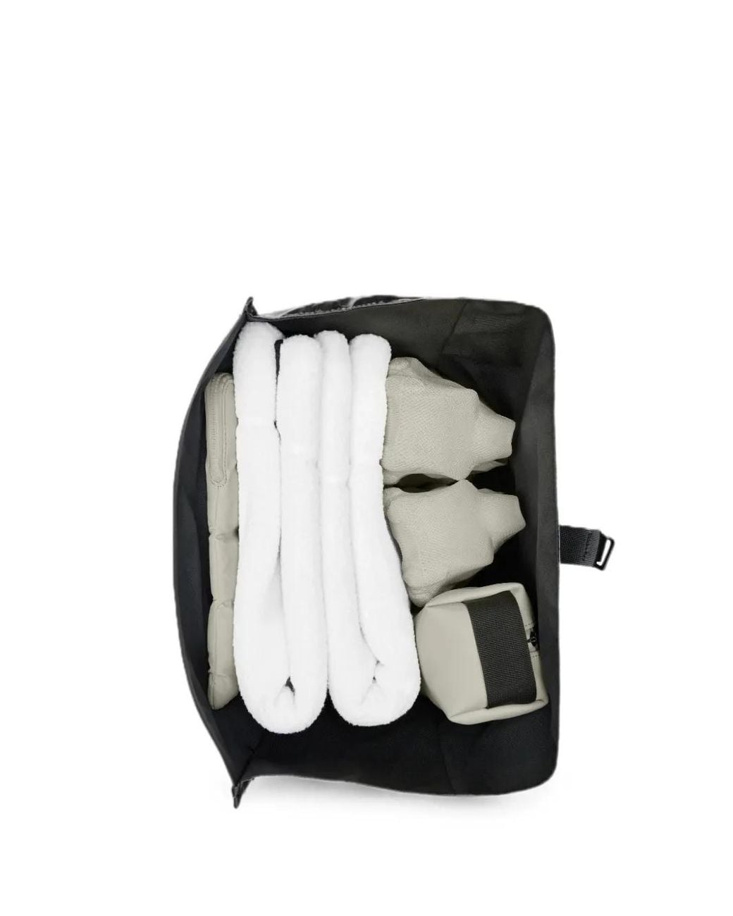 Rains Black Sibu Shield Roll-Top Debossed-Logo Backpack