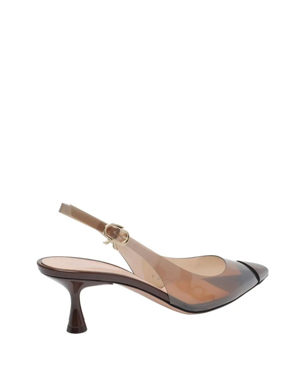 Gianvito Rossi Natural Slingback Transparent-Toe Pumps