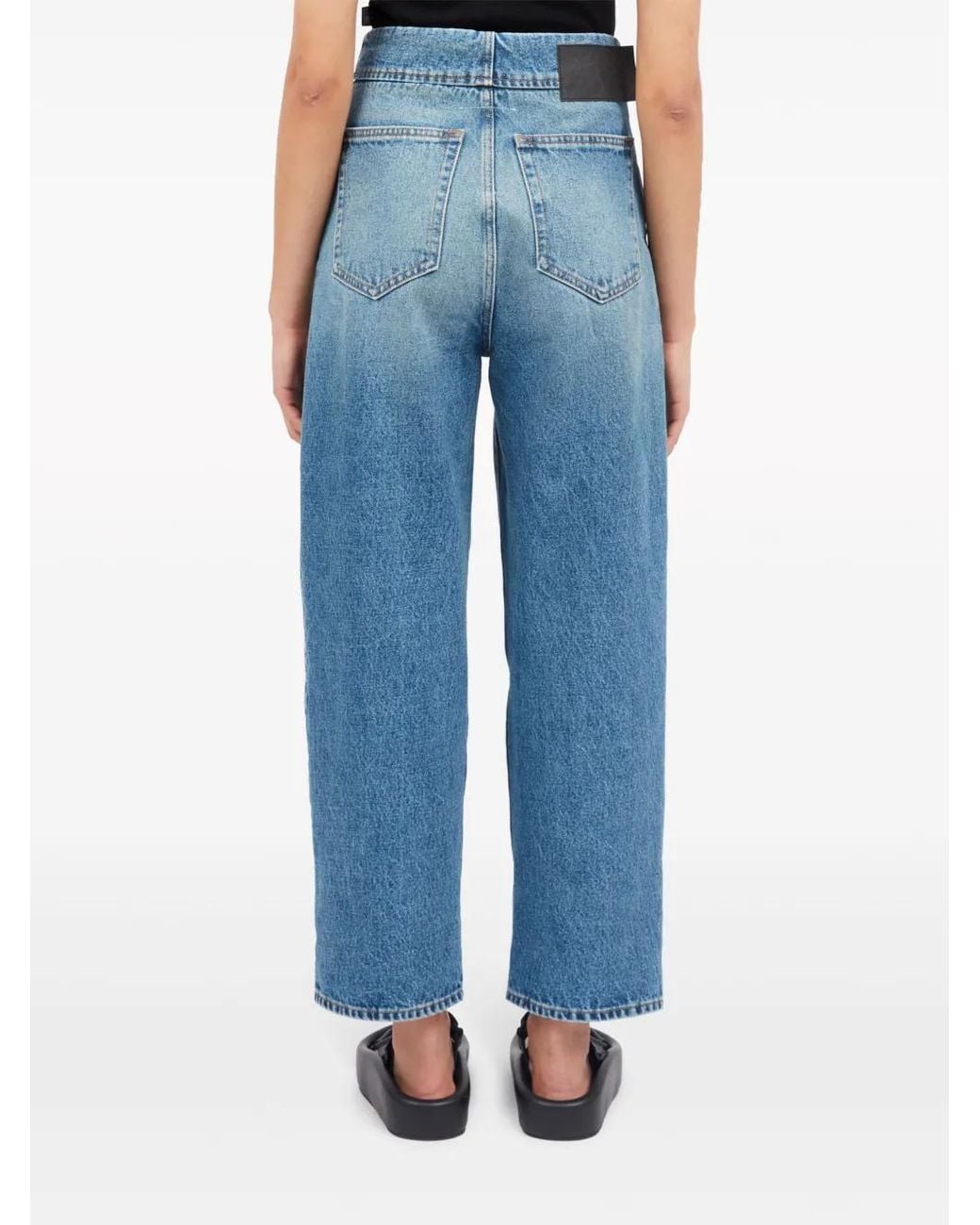 MM6 by Maison Margiela Blue Wide-Leg Cotton Jeans