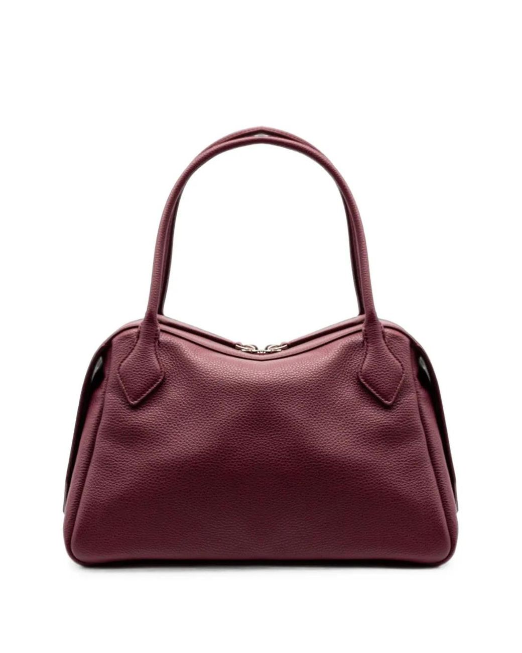 MINOBOSSI Purple Medium Adele Leather Tote Bag