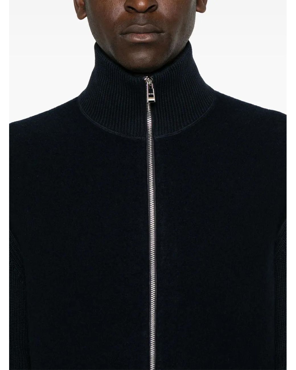 Boss Blue Organic Cotton Cable-Knit Cardigan for men
