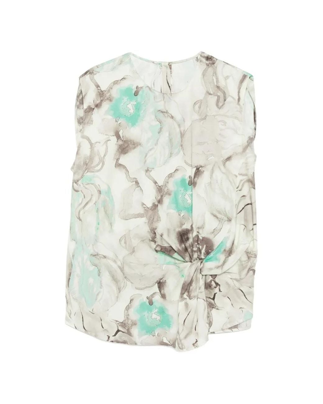 JNBY White Twist-Pleated Sleeveless Top